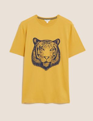 Pure Cotton Tiger Graphic Loungewear Top