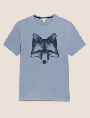 Pure Cotton Fox Graphic Loungewear Top