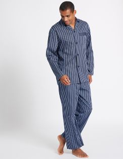 Mens Pyjamas | Brushed Cotton & Cashmere Pyjamas | M&S IE