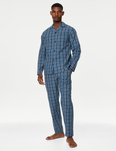 Pure Cotton Checked Pyjama Bottoms