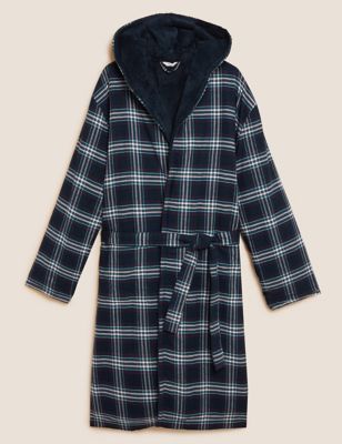 Fleece Supersoft Checked Dressing Gown