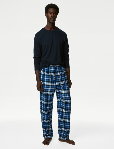 Brushed Cotton Checked Pyjama Set, M&S Collection