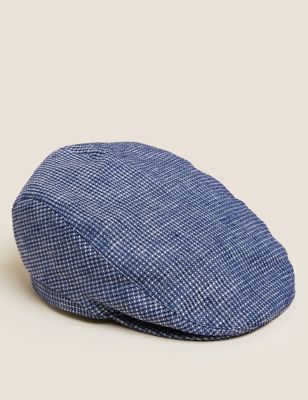 Pure Linen Textured Flat Cap