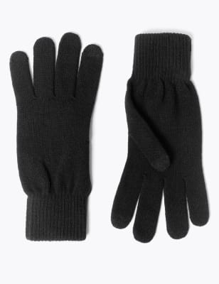 black wool gloves