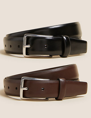 Rectangular Buckle Smart Leather  Belt