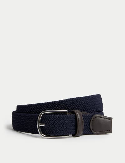 Navy & Red Elastic Belt, Chino Belt