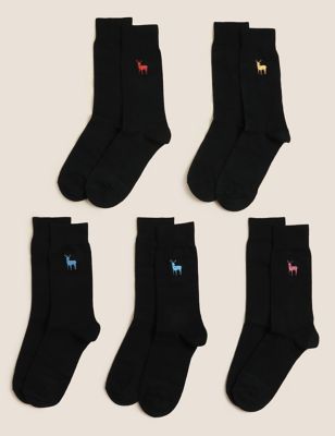 5pk Cool & Fresh™ Embroidered Socks