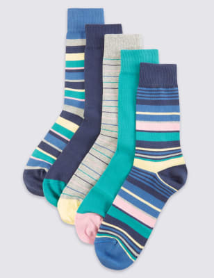 

Мягкие хлопковые носки Freshfeet™ в цветную полоску (5 пар)