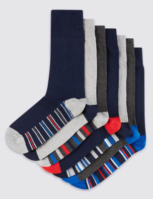 

Хлопковые мягкие носки Freshfeet™ с цветной полоской (7 пар)