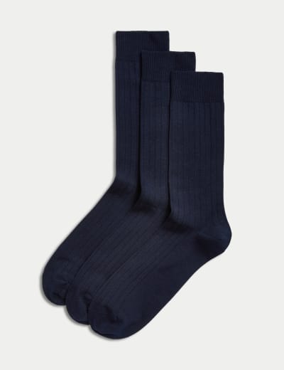 Men's merino wool thermal socks, navy, 2 pairs. Colour: blue. Size