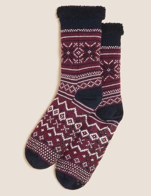 Fair Isle Slipper Socks