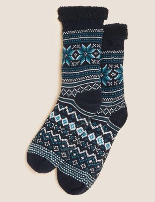 Fair Isle Slipper Socks