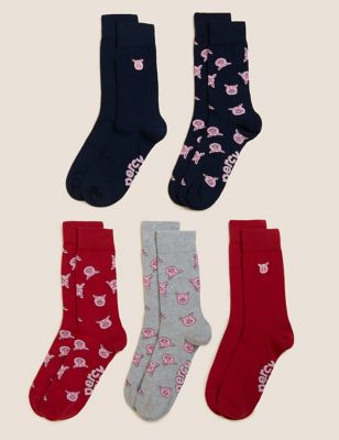 5pk Percy Pig™ Cotton Rich Socks