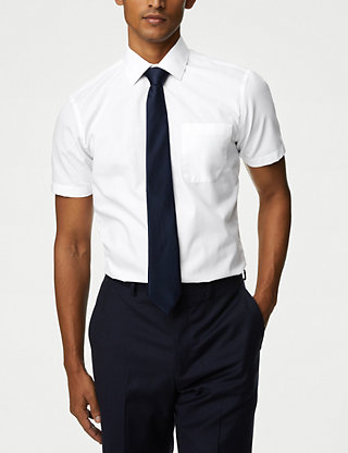 M&S&W Men Casual Gradient Color Short-Sleeve Shirt Slim Fit Blouse Tee 