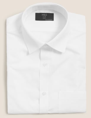 mens white textured dress shirt