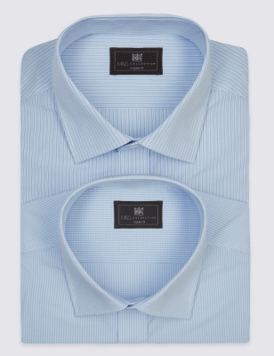 

Рубашка Easy to Iron в мелкую полоску и клетку (2 шт)
