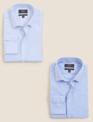 2 Pack Pure Cotton Long Sleeve Shirts
