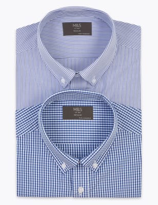 m&s slim fit shirts