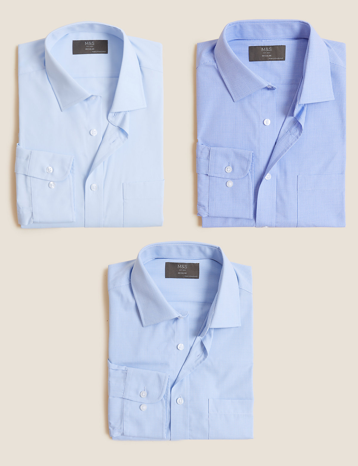 Комплект классических мужских рубашек с отделкой Easy Iron (3 шт)(Комплект классических мужских рубашек с отделкой Easy Iron (3 шт))