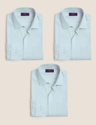 3pk Tailored Fit Cotton Blend Shirts