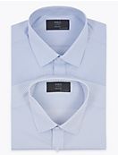 Комплект хлопковых рубашек стандартного кроя с мелким принтом (2 шт)