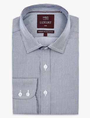 Мужская рубашка слим из хлопка Twill