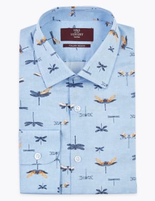 Хлопковая рубашка с принтом 