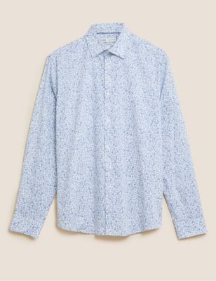 Regular Fit Cotton Rich Floral Shirt