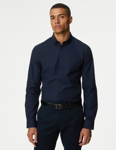 Slim-fit shirt with stretch