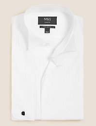 SHIRT UK 17" £45 new with tags M&S Luxury SUPERIOR 2 FOLD COTTON SLIM Fit 