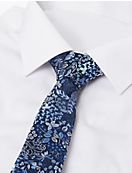 Узкий галстук с цветочным принтом