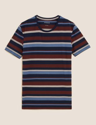 Premium Cotton Blend Striped T-Shirt Vest