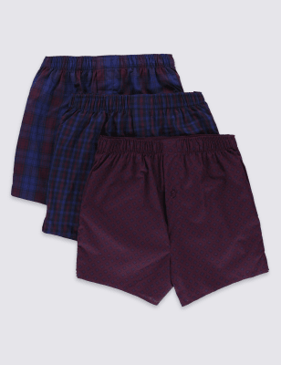

Трусы-боксеры из чистого хлопка Easy to Iron "Plum Mix" (3 шт)