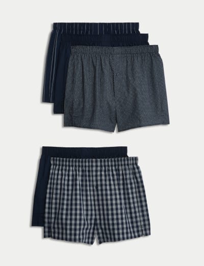 Buy Floral, Gingham & Stripe Woven Boxers 3 Pack L, Underwear