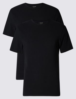 

Майка Cool & Fresh™ из эластичного хлопка с высокой круглой горловиной StayNEW™ (2 шт), Черный