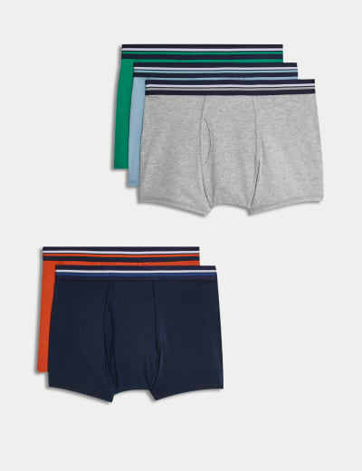 5pk Pure Cotton Cool & Fresh™ Jersey Boxers, M&S Collection