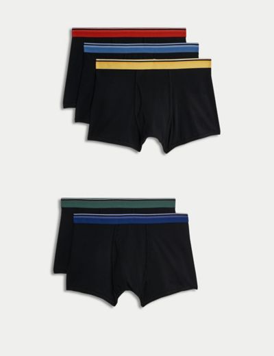 5pk Cotton Cool & Fresh™ Stretch Trunks, M&S Collection