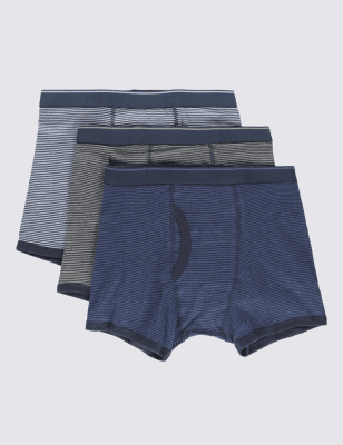 

Трусы-транки Cool & Fresh™ из чистого хлопка в тонкую горизонтальную полоску (3 пары), Серый микс