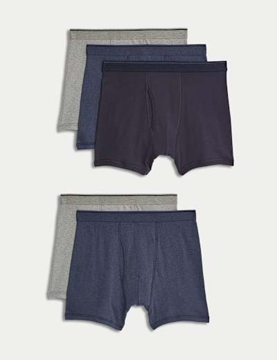 5pk Pure Cotton Assorted Woven Boxers, M&S Collection