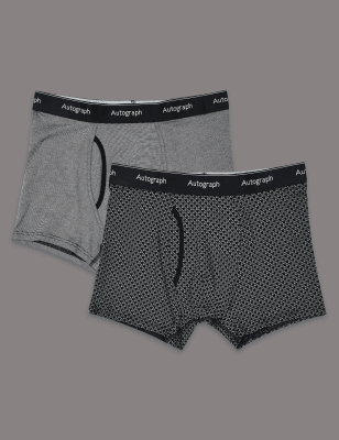 Трусы-транки с добавлением модала (2 шт), микс чёрного цвета