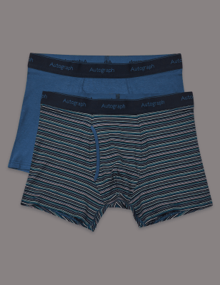 Трусы-транки с добавлением модала (2 шт), синий микс