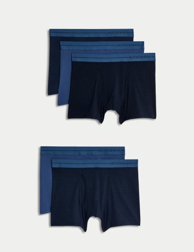 3pk Longer Length Cotton Cool & Fresh™ Trunks, M&S Collection