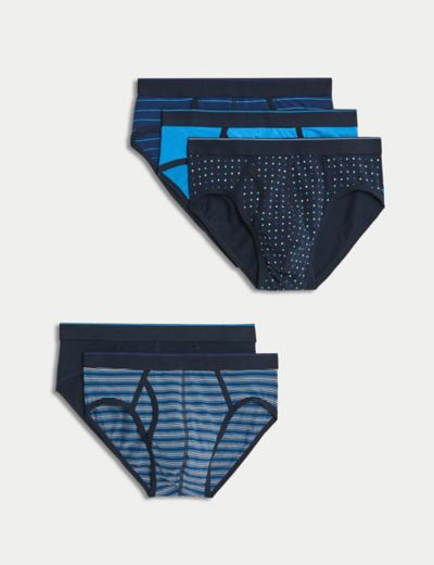 5pk Cool and Fresh Leaf Print Brief, M&S Collection