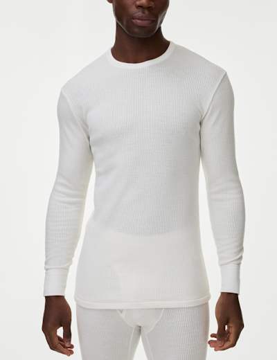 Mens white thermal long sleeve sale