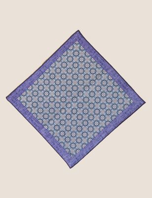 Pure Linen Tile Print Pocket Square