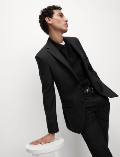 M&s black suit jacket deals