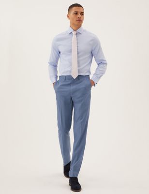 Light Blue Tailored Fit Trousers