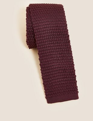 Skinny Square End Knitted Tie