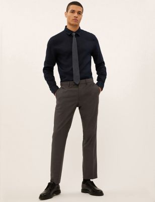 Tailored Fit Herringbone Trousers