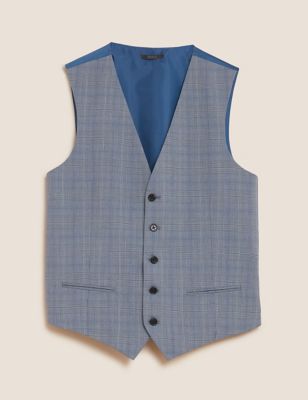 Tailored Fit Stretch Check Waistcoat